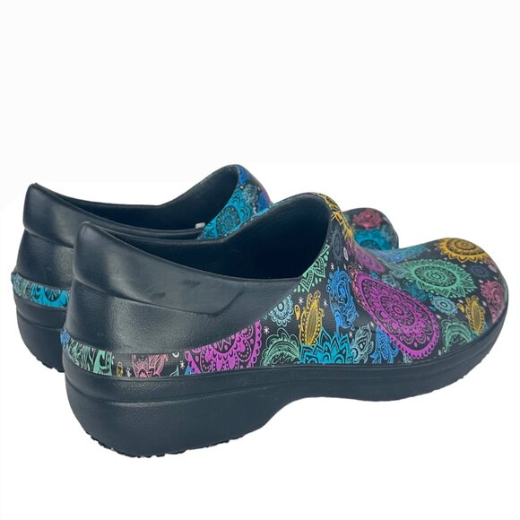 Crocs Womens 6 Neira Pro II Graphic Slip On Clogs Dual Comfort Slip Resistant - Picture 5 of 16